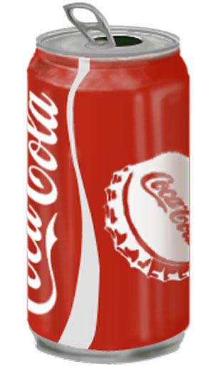 Coke can drawing done completely in photoshop/. No photo used