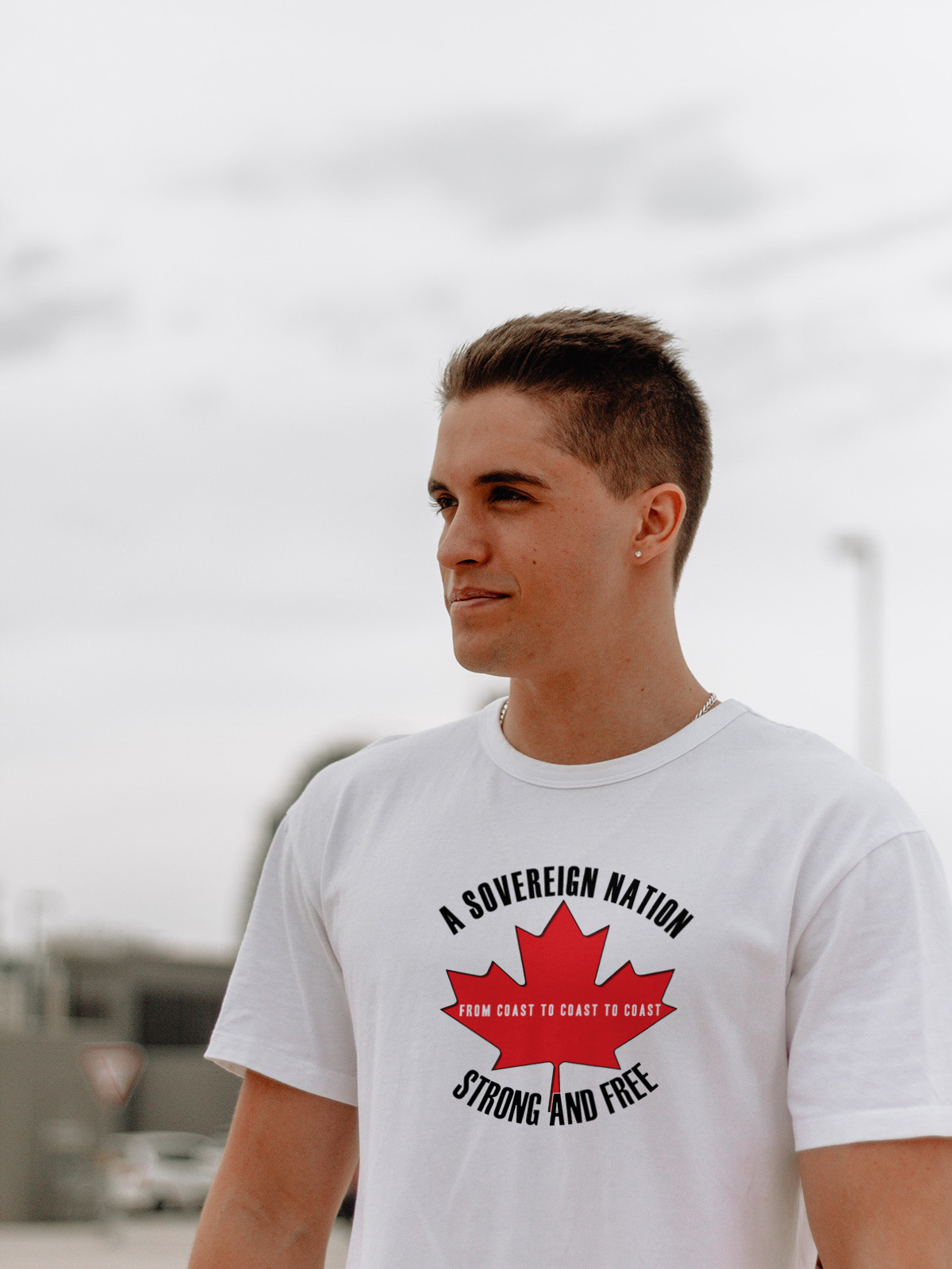 thumbnail image 2 of Threadrock Men's Canadian Flag Long Sleeve T-Shirt - 100% Cotton, Country Pride (Sizes S-3XL) 2 of 3